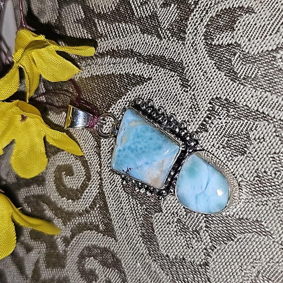 New Sterling silver Larimar pendant - Picture 3 of 8
